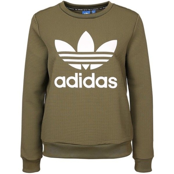 adidas Sweaters - NWOT olive green adidas crewneck